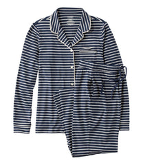 Stripe Women's Super-Soft Shrink-Free Button Front Pajama Set