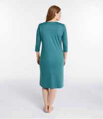 Women's Supima Cotton Nightgown V-Neck Three-Quarter-Sleeve