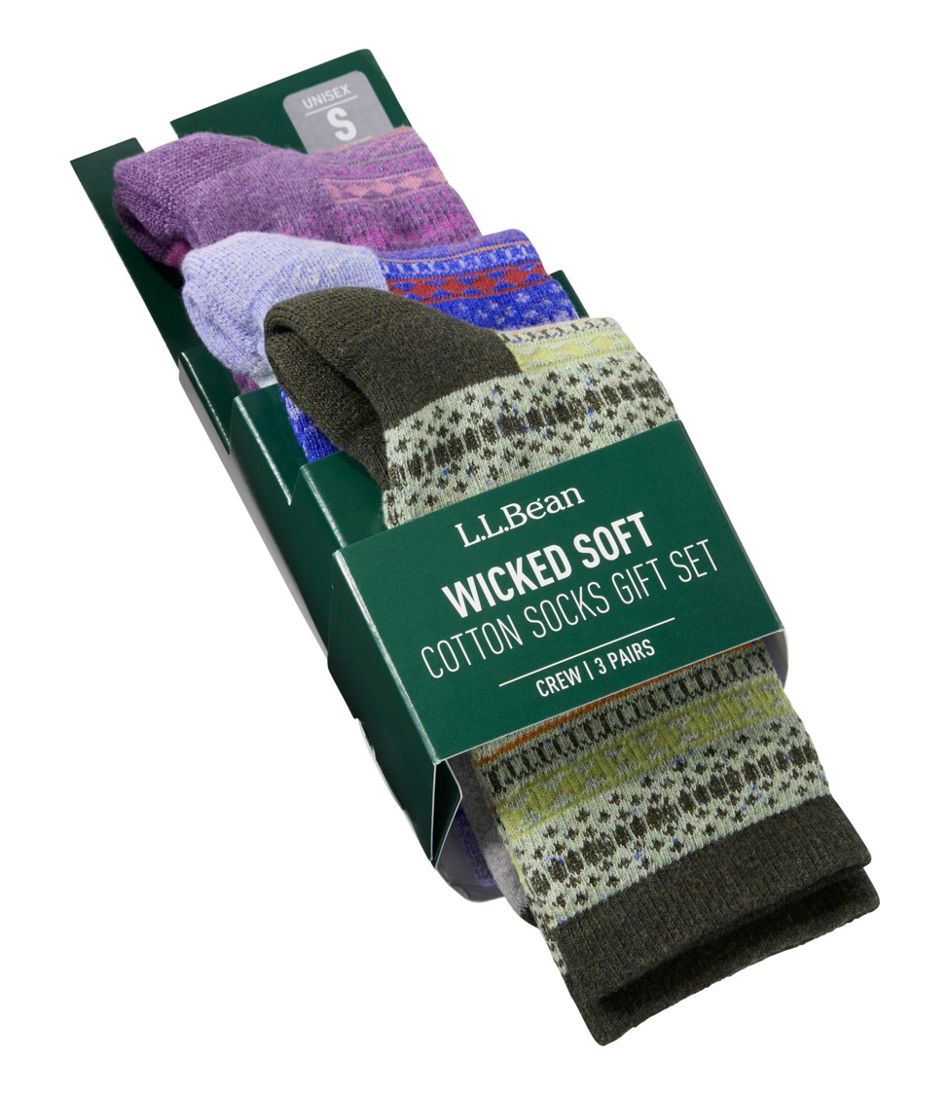3-Pack Adults' Wicked Soft Cotton Socks Fair Isle Gift Set
