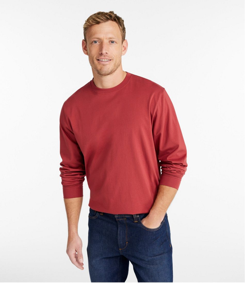 Traditional Fit Men's Carefree Unshrinkable Tee Long-Sleeve