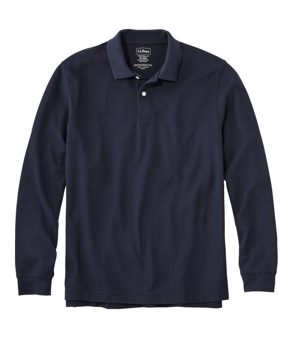 Men's Premium Double L® Polo, Long-Sleeve Without Pocket