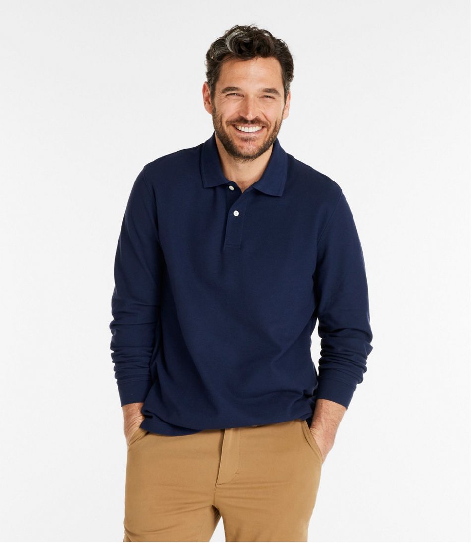 Men's Premium Double L® Polo Long-Sleeve Without Pocket