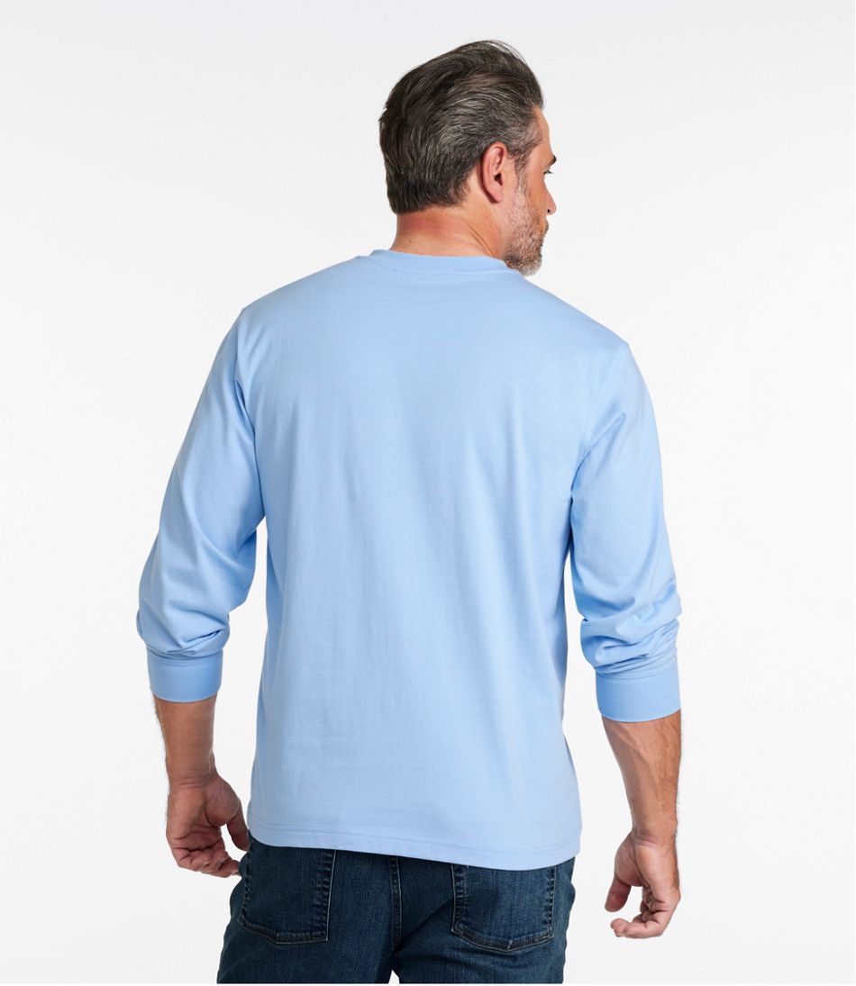 Traditional Fit Men's Carefree Unshrinkable Tee Long-Sleeve Henley