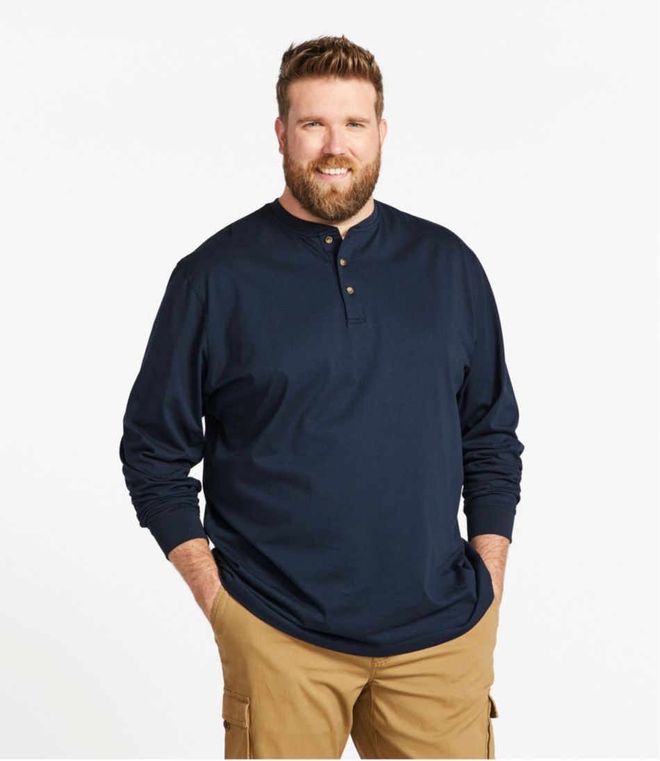 Men's Carefree Unshrinkable Tee, Traditional Fit, Long-Sleeve Henley