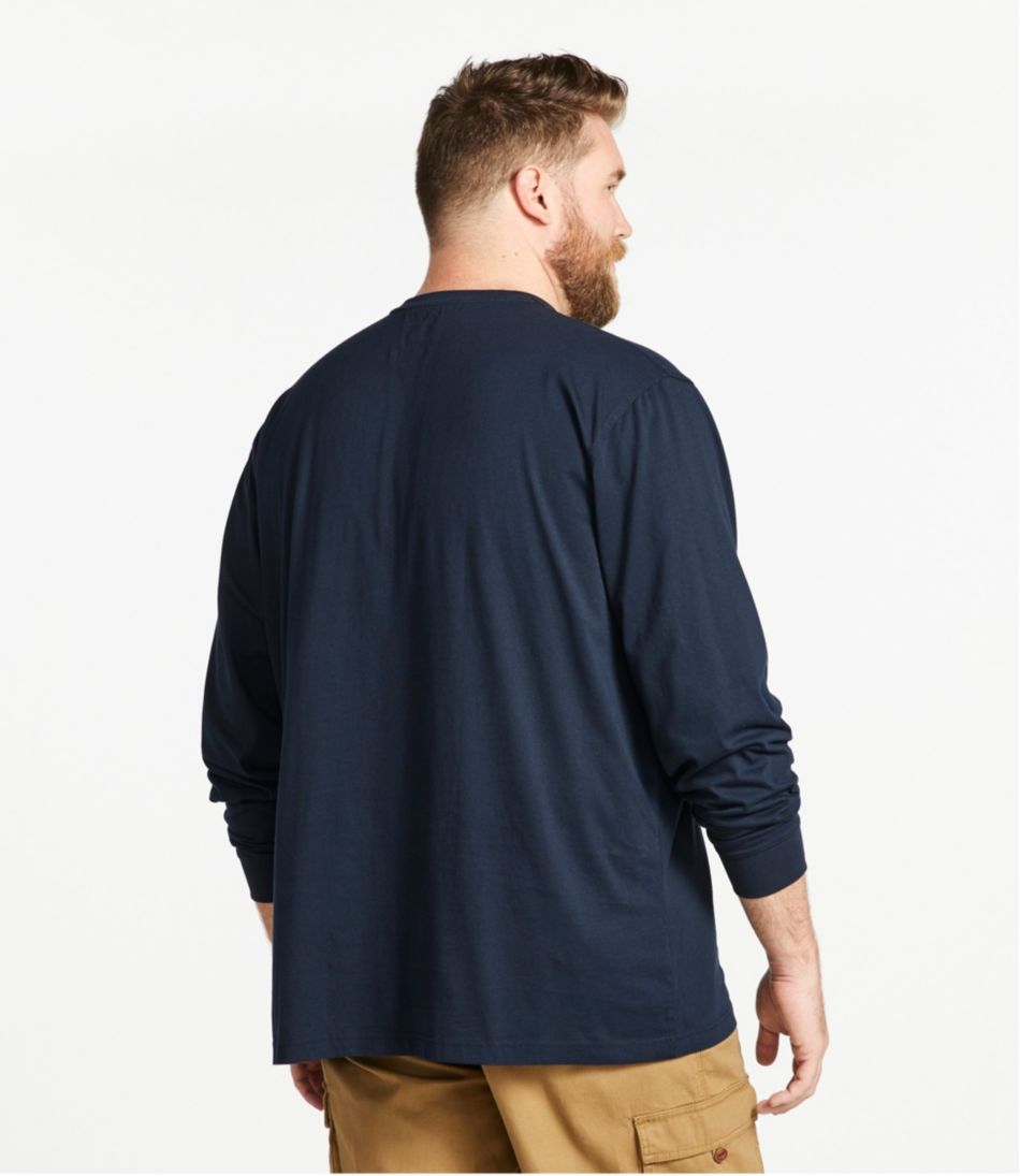 Traditional Fit Men's Carefree Unshrinkable Tee Long-Sleeve Henley