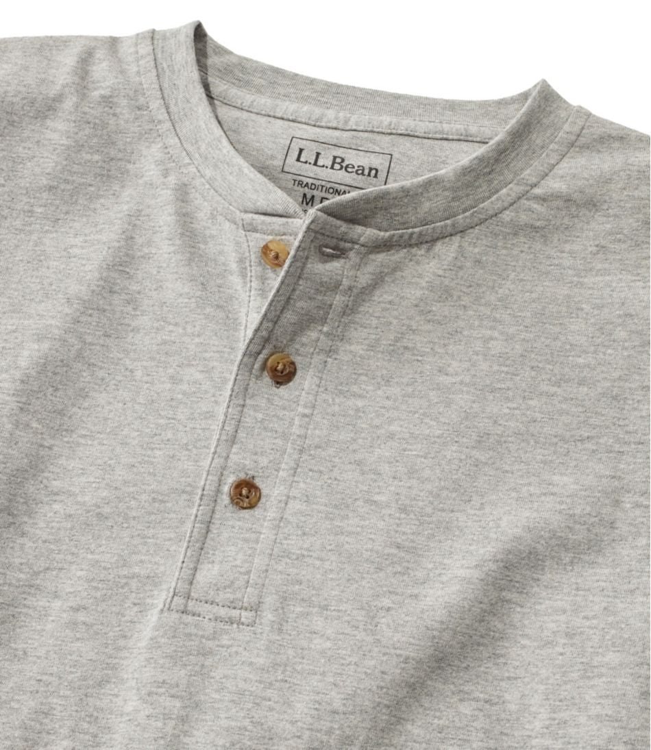 Traditional Fit Men's Carefree Unshrinkable Tee Long-Sleeve Henley