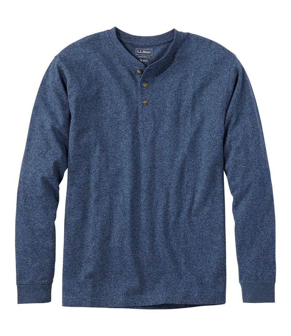 Men's Carefree Unshrinkable Tee Traditional Fit Long-Sleeve Henley