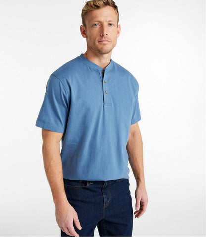 Men's Carefree Unshrinkable Tee, Traditional Fit, Henley