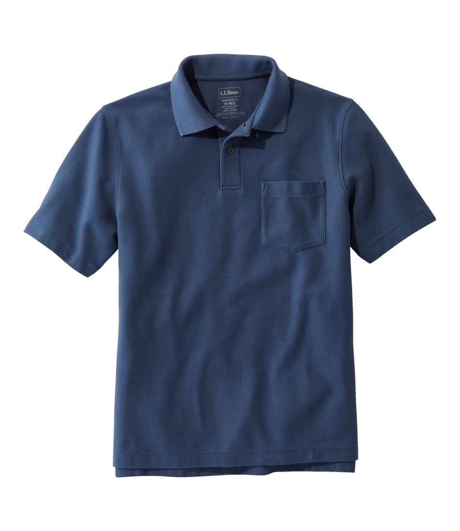 Hemmed Short-Sleeve with Pocket Men's Premium Double L® Polo