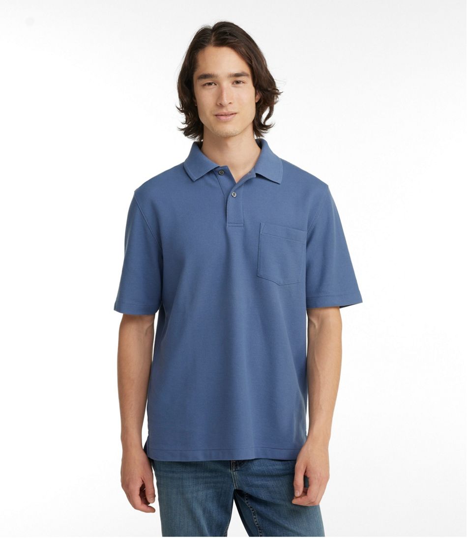 Hemmed Short-Sleeve with Pocket Men's Premium Double L® Polo