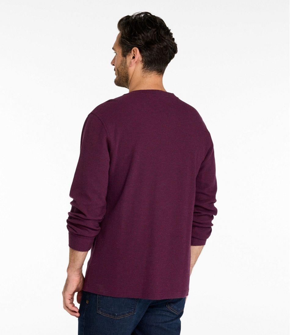 Men's Unshrinkable Mini-Waffle Henley Long-Sleeve Traditional Fit
