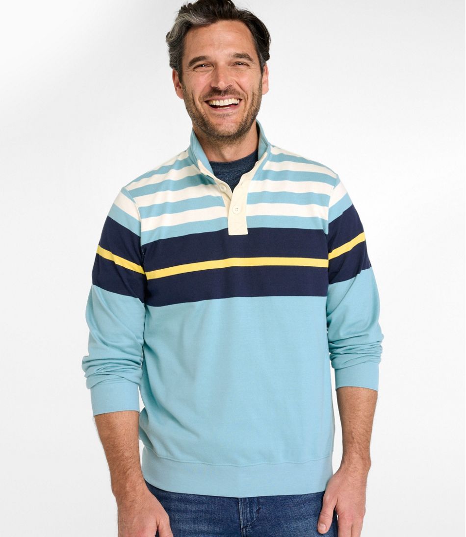Chest Stripe Mockneck Men's Bean's Vintage Soft Rugby