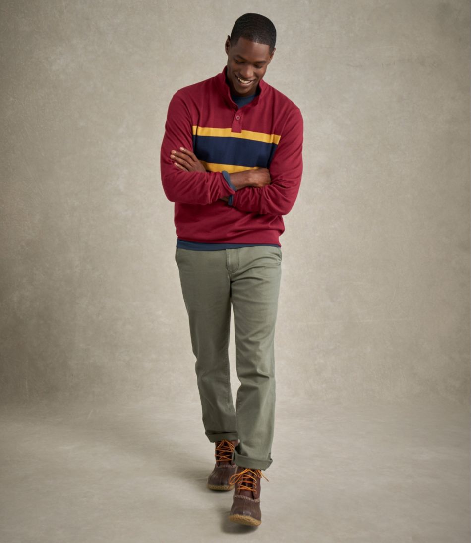 Chest Stripe Mockneck Men's Bean's Vintage Soft Rugby