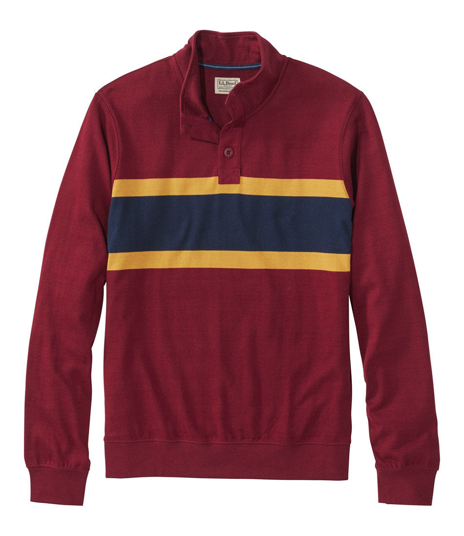 Chest Stripe Mockneck Men's Bean's Vintage Soft Rugby