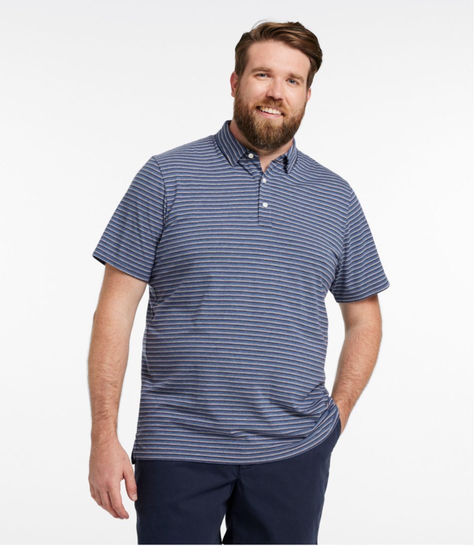 Men's Comfort Stretch Performance® Pima Polo Short-Sleeve Stripe