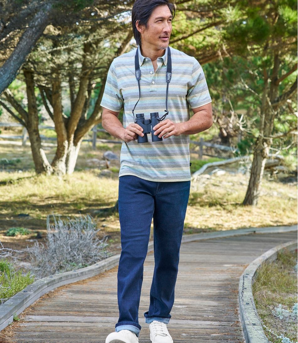 Men's Comfort Stretch Performance® Pima Polo Short-Sleeve Stripe