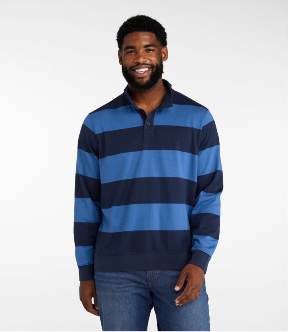 Mockneck Stripe Men's Bean's Vintage Soft Rugby