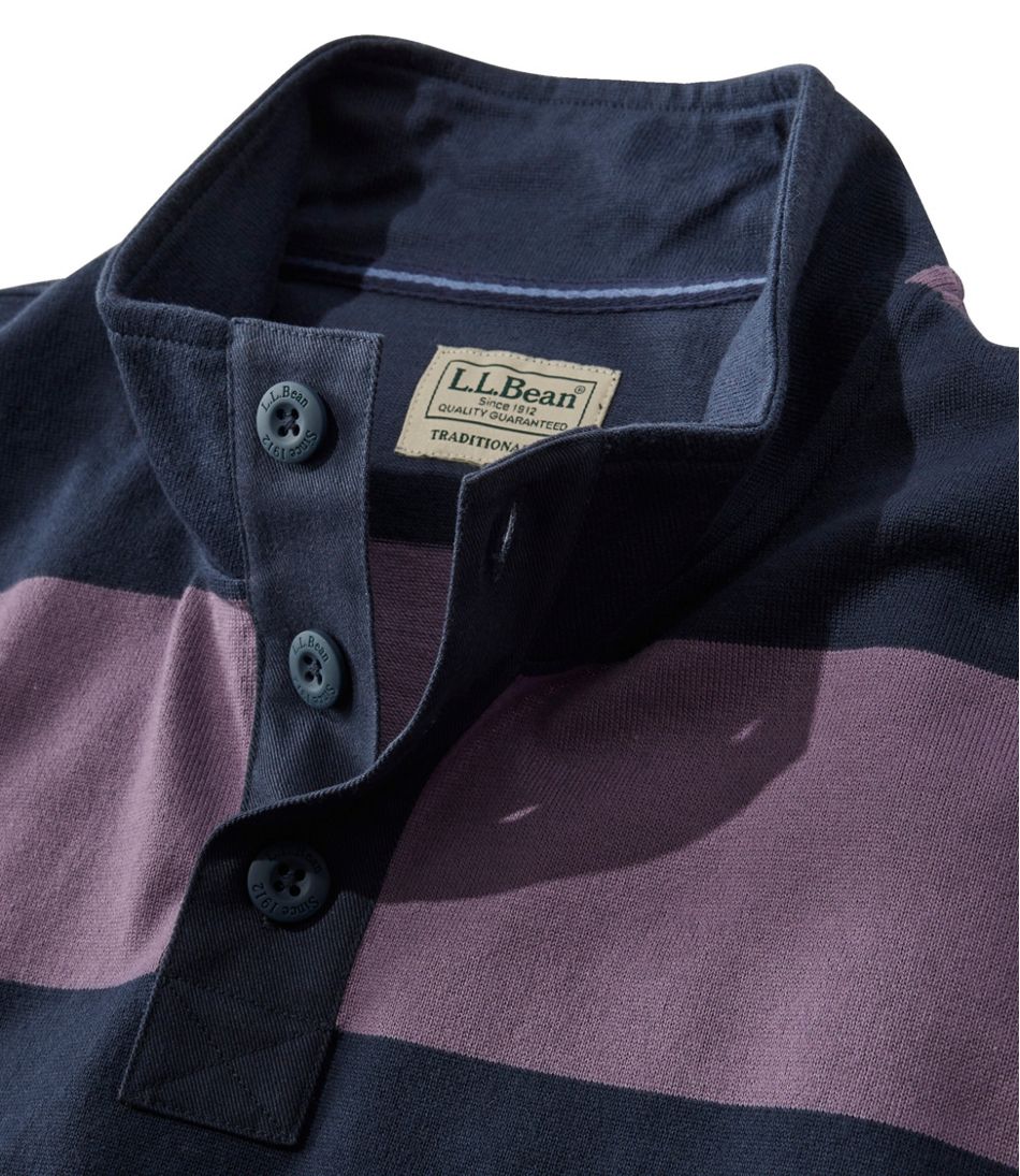 Mockneck Stripe Men's Bean's Vintage Soft Rugby