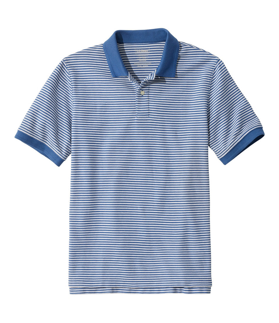 Banded Short-Sleeve Without Pocket Stripe Men's Premium Double L® Polo