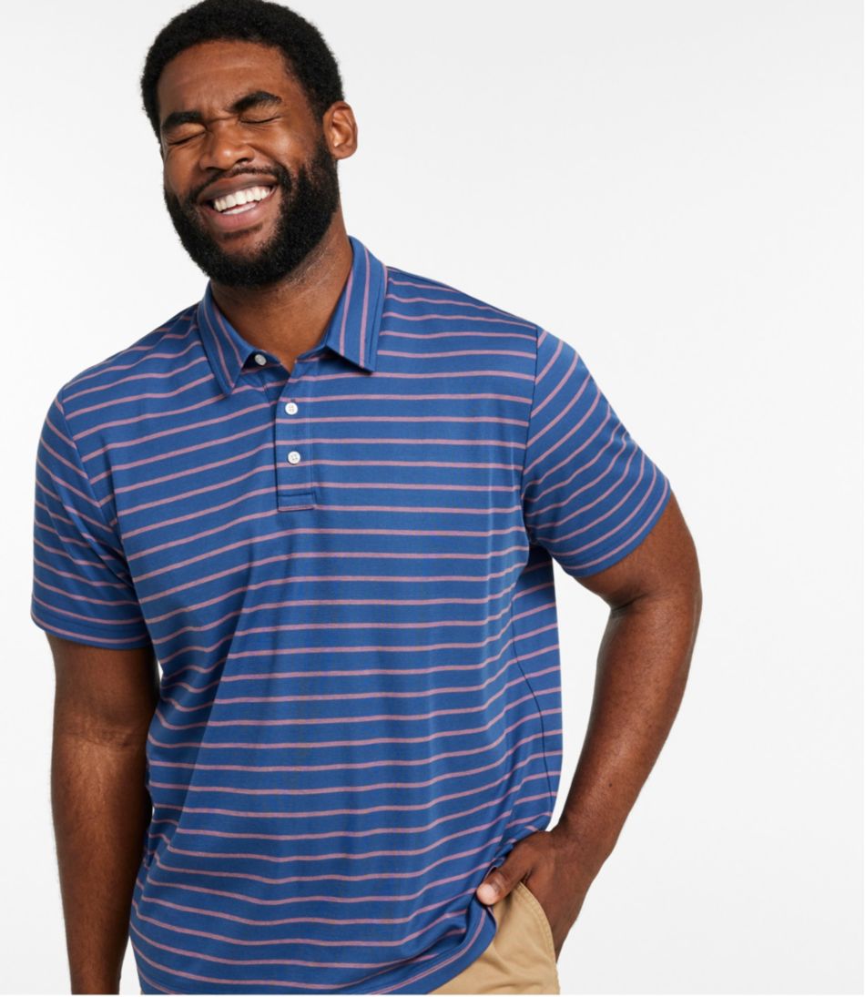 Stripe Men's Comfort Stretch Performance® Polo Short-Sleeve Slightly Fitted