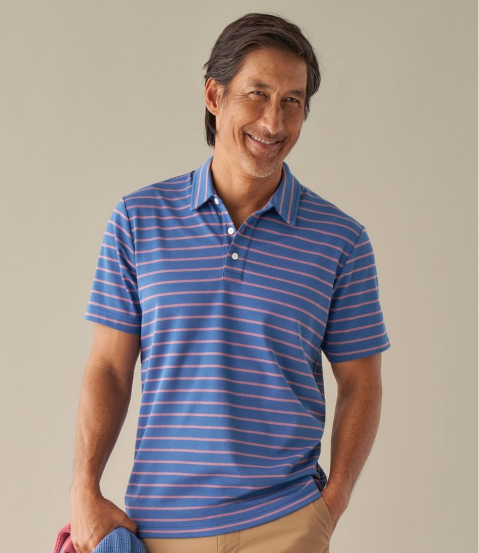 Stripe Men's Comfort Stretch Performance® Polo Short-Sleeve Slightly Fitted