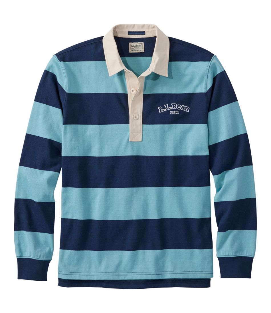 Stripe Embroidered Men's Bean's Vintage Soft Rugby