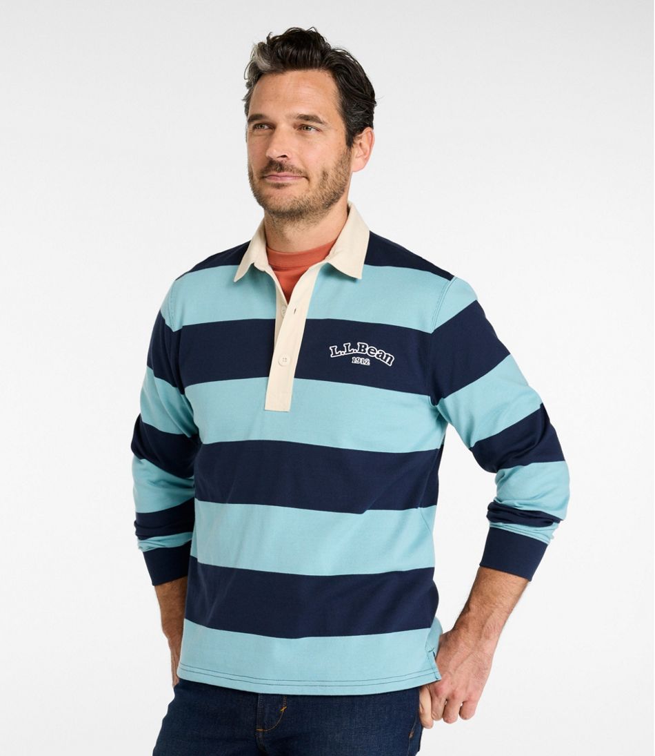 Stripe Embroidered Men's Bean's Vintage Soft Rugby