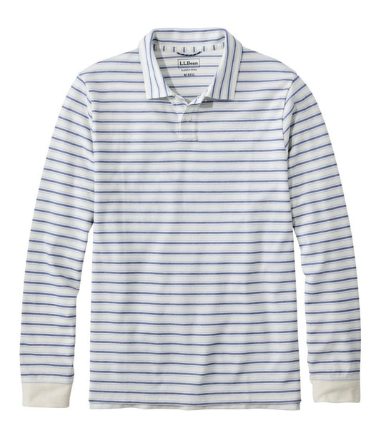 Men's Comfort Stretch Performance® Polo, Long-Sleeve, Stripe