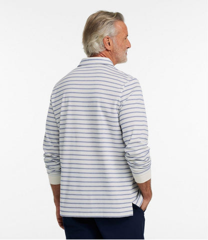 Men's Comfort Stretch Performance® Polo, Long-Sleeve, Stripe