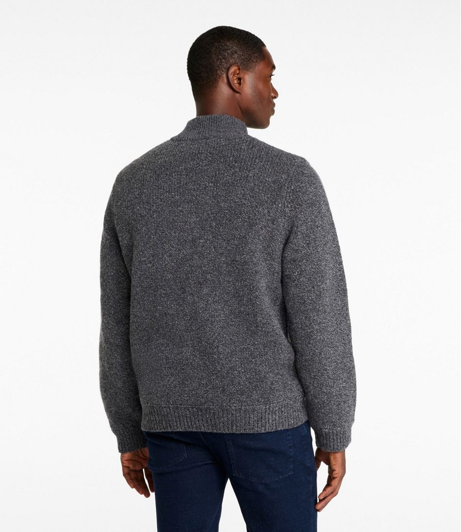 Men's L.L.Bean Classic Ragg Wool Sweater, Full-Zip Flannel-Lined