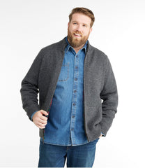 Men's L.L.Bean Classic Ragg Wool Sweater Full-Zip Flannel-Lined