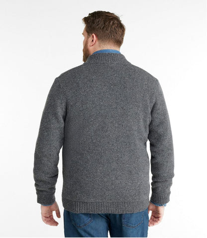 Men's L.L.Bean Classic Ragg Wool Sweater, Full-Zip Flannel-Lined