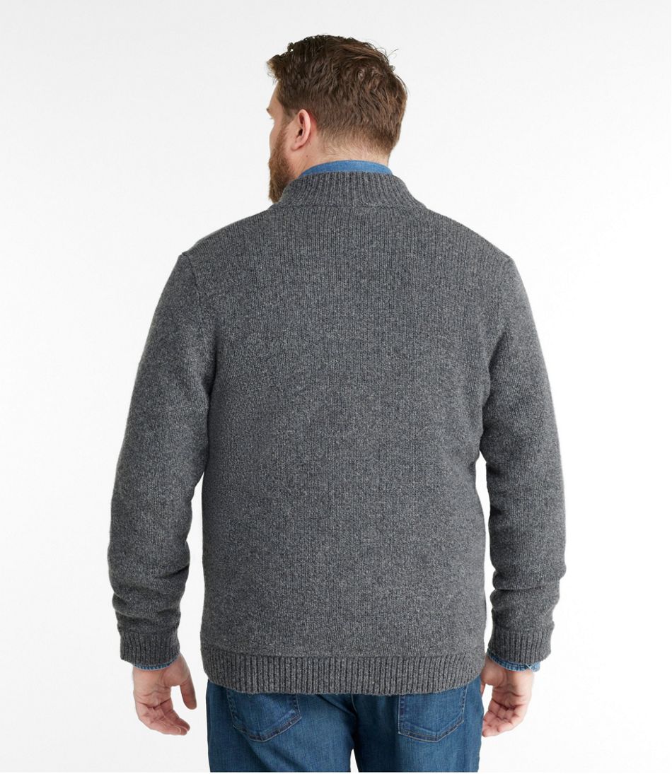 Men's L.L.Bean Classic Ragg Wool Sweater Full-Zip Flannel-Lined