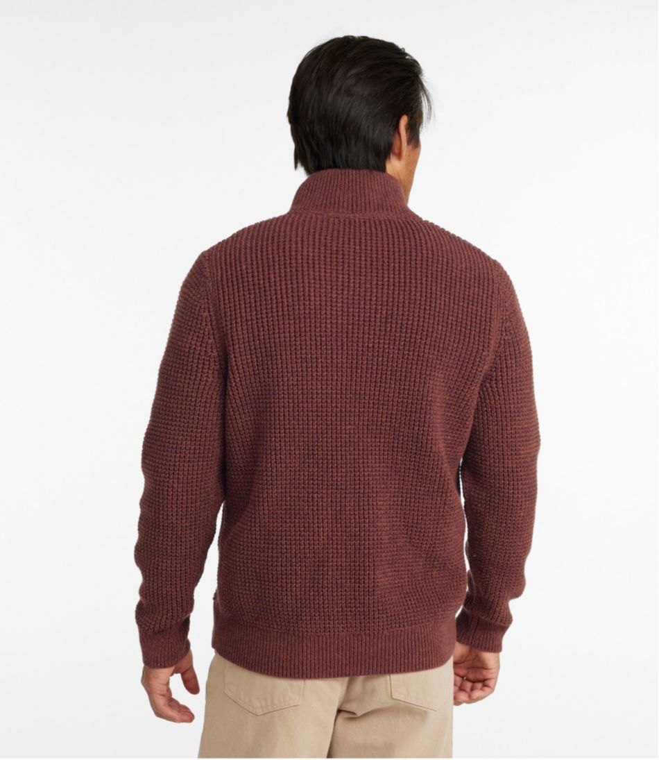 Quarter Zip Men's Organic Cotton Waffle Sweater