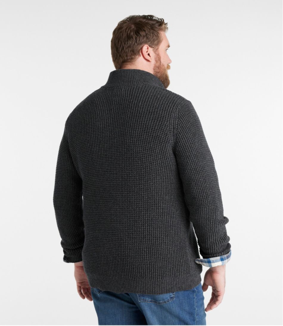 Quarter Zip Men's Organic Cotton Waffle Sweater