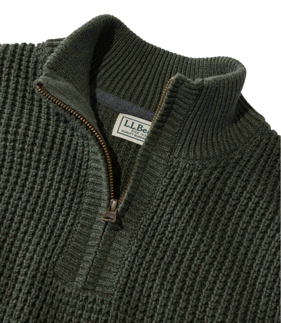 Quarter Zip Men's Organic Cotton Waffle Sweater
