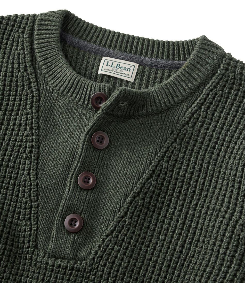 Men's L.L.Bean Organic Cotton Waffle Sweater Henley