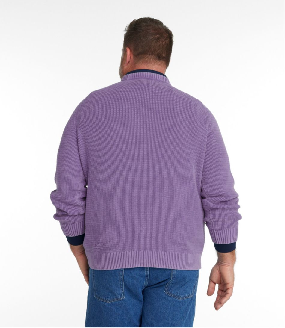 Men's Sunwashed Textured Cotton Sweater, Crewneck