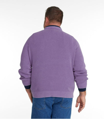 Men's Sunwashed Textured Cotton Sweater, Crewneck