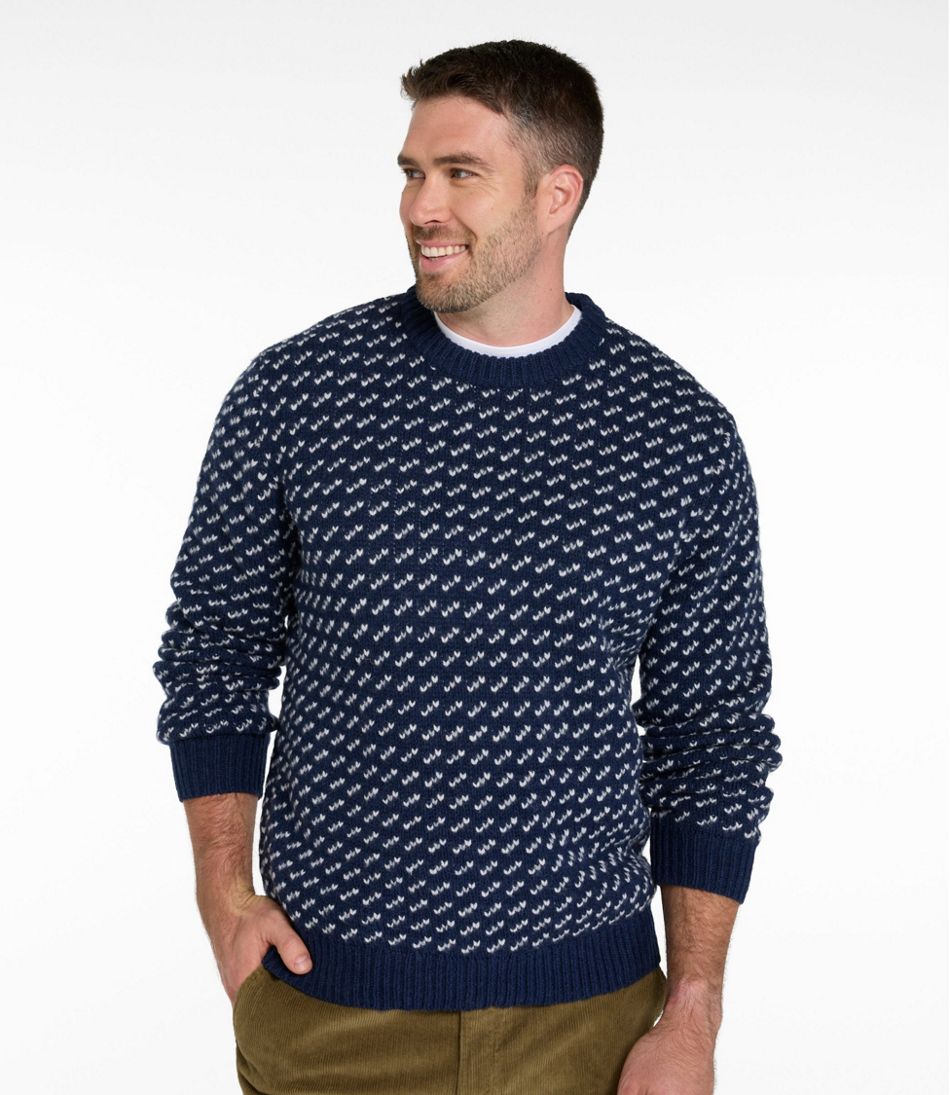 Men's Bean's Classic Ragg Wool Sweater Bird's-Eye Crewneck