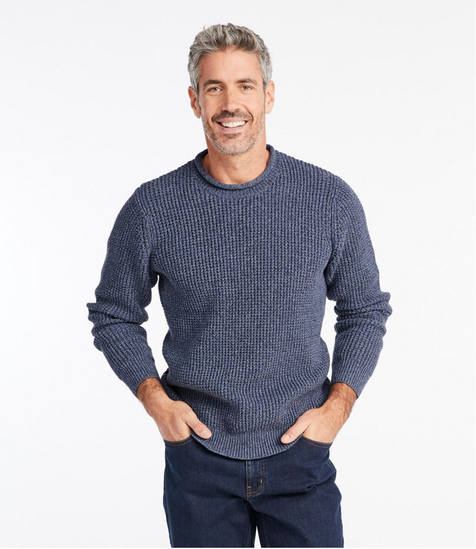 Men's L.L.Bean Organic Cotton Waffle Sweater, Rollneck Crew