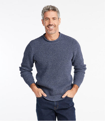 Men's L.L.Bean Organic Cotton Waffle Sweater, Rollneck Crew