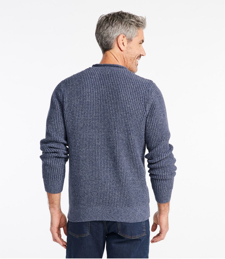 Men's L.L.Bean Organic Cotton Waffle Sweater Rollneck Crew
