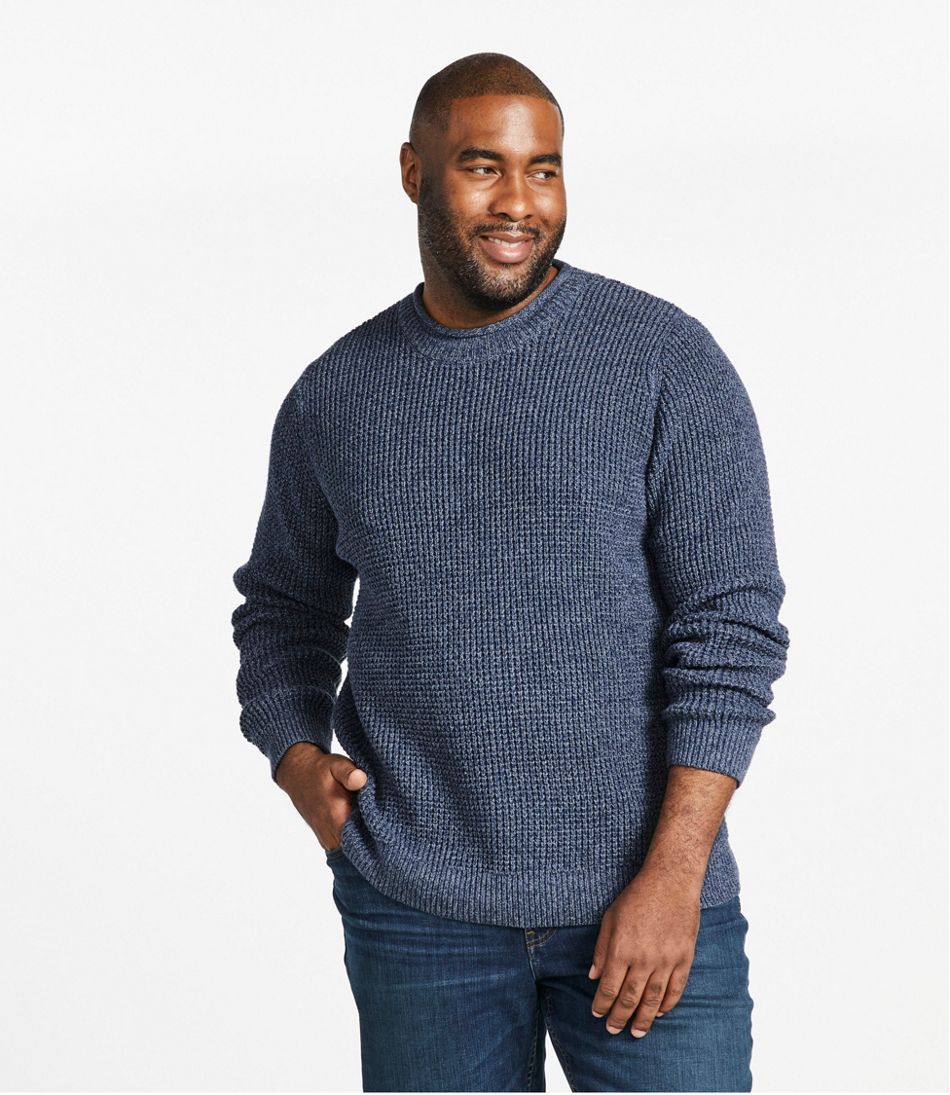 Men's L.L.Bean Organic Cotton Waffle Sweater Rollneck Crew