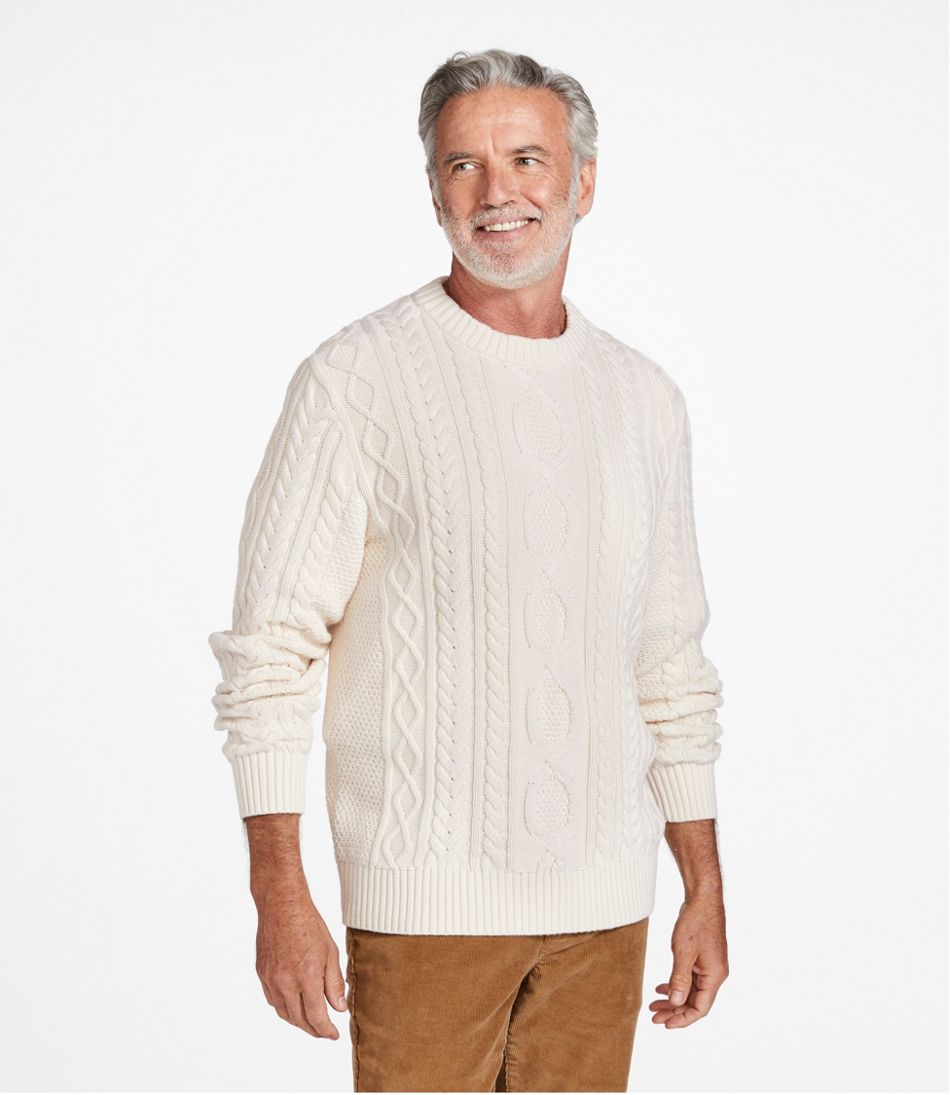 Men's Bean's Heritage Soft Cotton Fisherman Sweater Crewneck