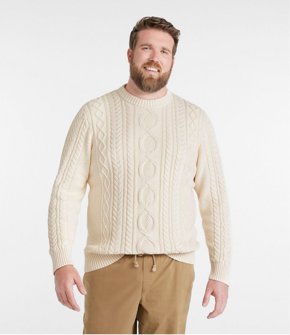 Men's Bean's Heritage Soft Cotton Fisherman Sweater Crewneck
