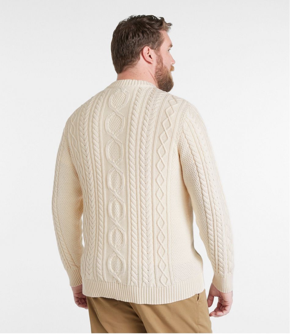 Men's Bean's Heritage Soft Cotton Fisherman Sweater Crewneck
