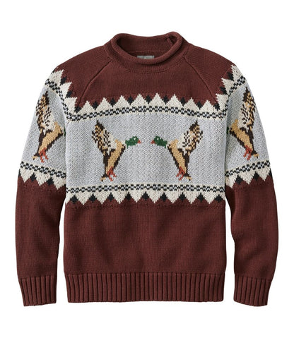 Men's Signature Organic Cotton Rollneck Sweater, Fair Isle
