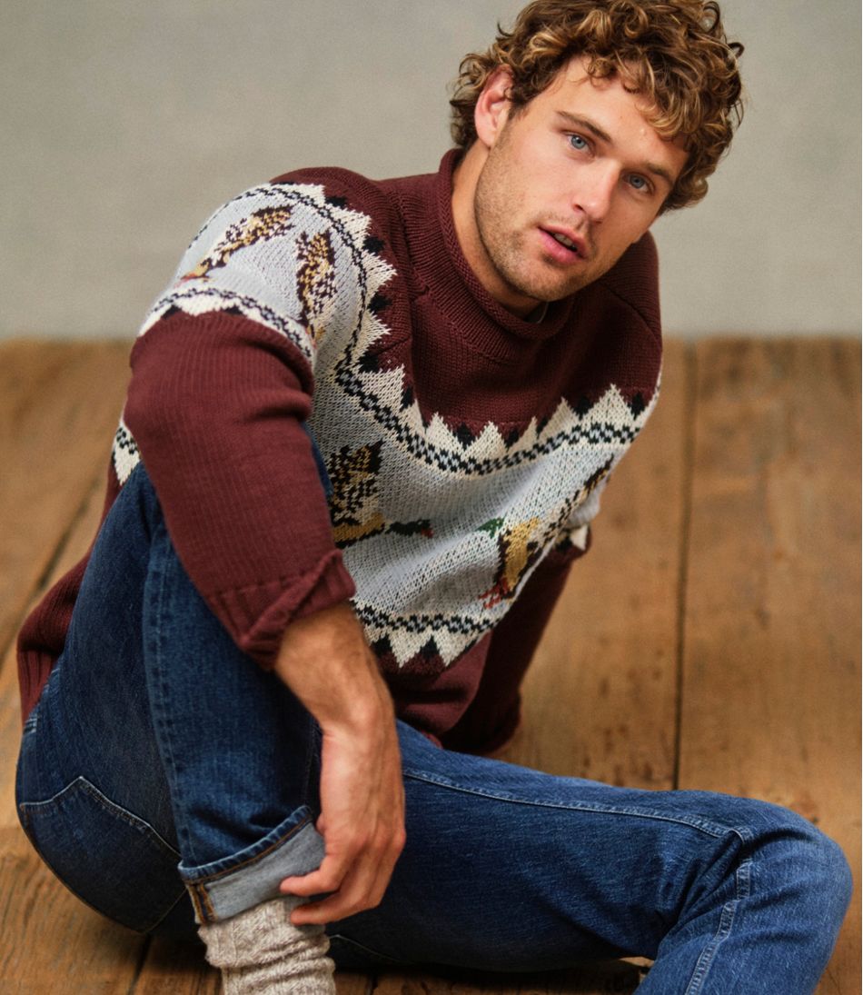 Fair Isle Men's Signature Organic Cotton Rollneck Sweater