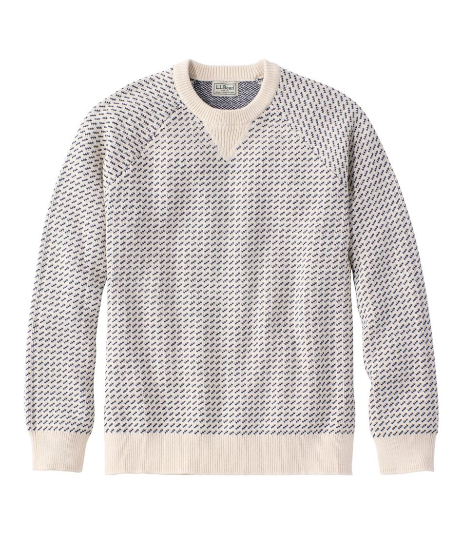 Pattern Crewneck Men's Wicked Soft Cotton/Cashmere Sweater